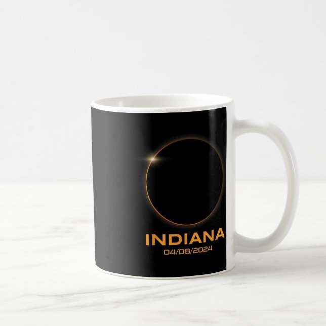 Caneca De Café Total Eclipse Solar 2024 Totality Indiana (Direita)