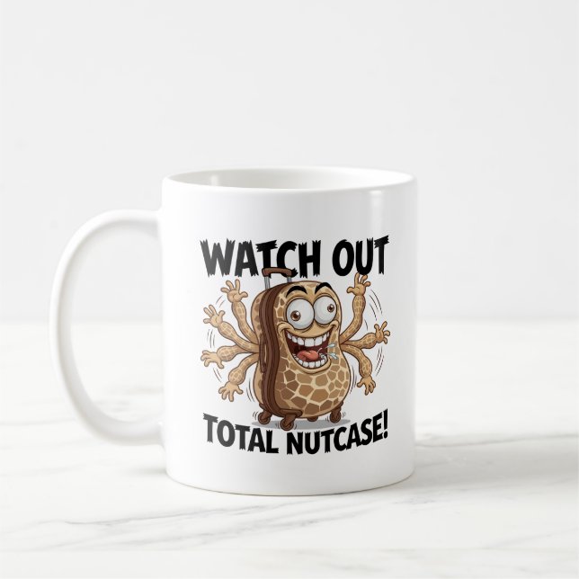 Caneca De Café Total Louco – Macaco Traje Mala Cartoon (Esquerda)
