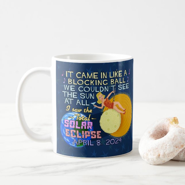 Caneca De Café Total Solar Eclipse 8 de abril de 2024 American Fu (Com Donut)