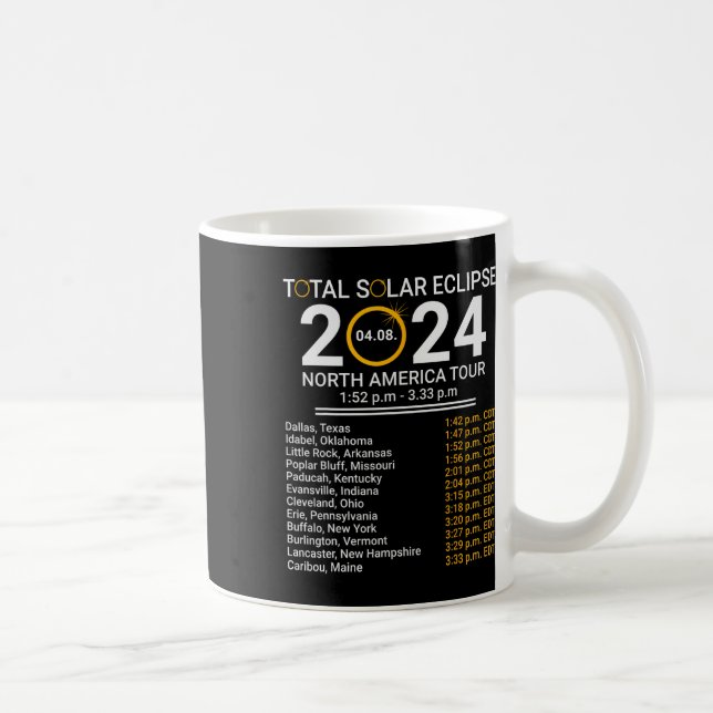 Caneca De Café Totalidade Primavera 4.08.24 Eclipse Solar Total 2 (Direita)