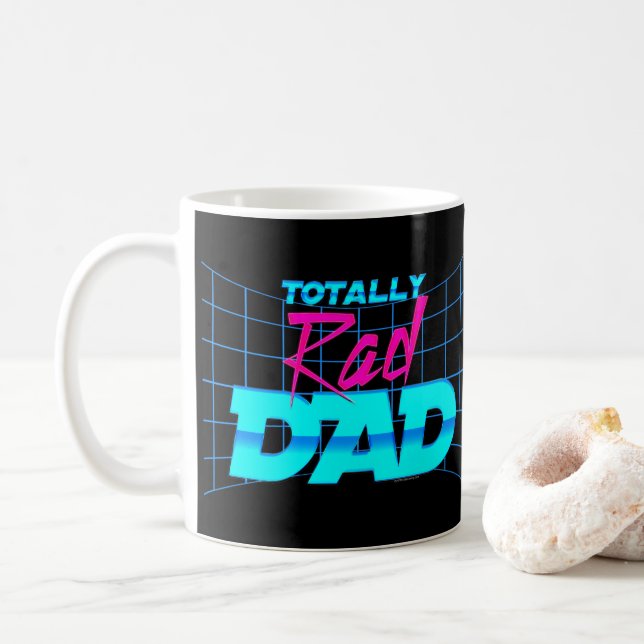 Caneca De Café Totalmente presente engraçado do dia dos pais 80s (Com Donut)