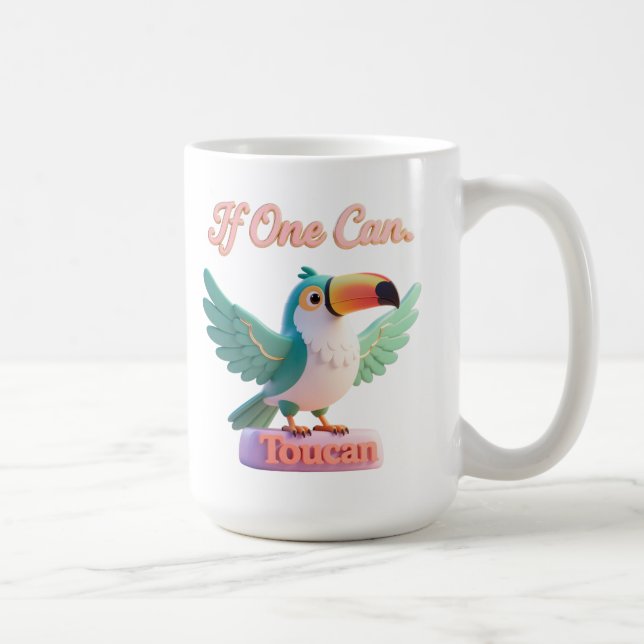 Caneca De Café Toucan Pun Motivational Funny 3D Art (Direita)