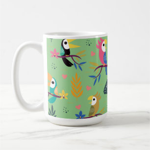 Caneca De Café Toucans & Parrots