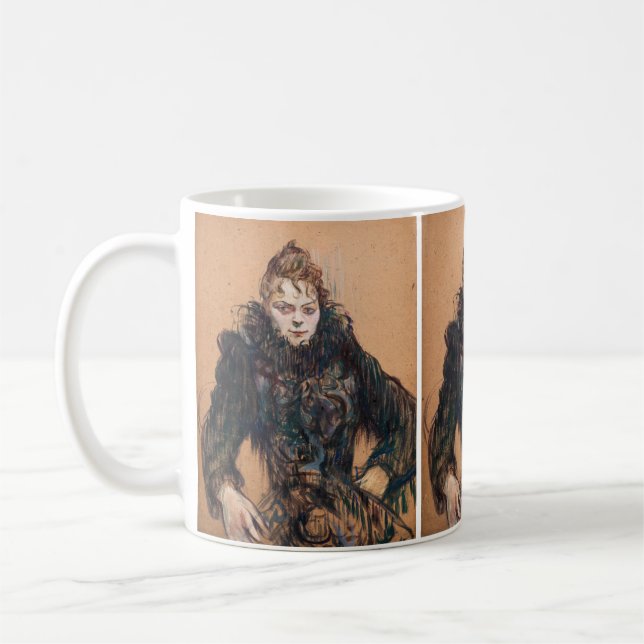 Caneca De Café Toulouse-Lautrec - Mulher com um Boa Preto (Esquerda)