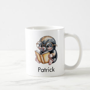 Caneca De Café Toupeira Fofa Lendo um Livro Personalizado