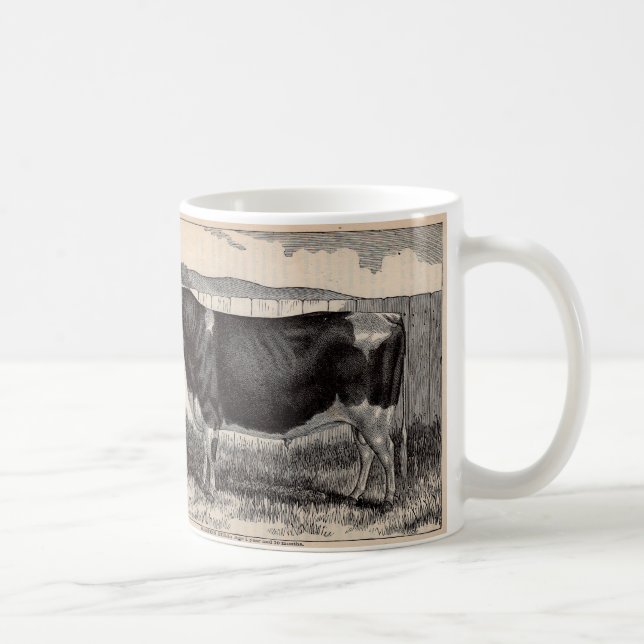 Caneca De Café Touro de impressão Holstein do século XIX (Direita)