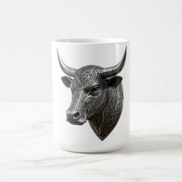 Caneca De Café Touro de Prata Céltico Cabeça de Viking Céltico