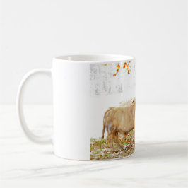 Caneca De Café Touro do charolês na neve