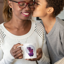 Caneca De Café Touro Dourado Roxo Design Feminino do Zodíaco