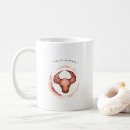 Caneca De Café Touro em Aquarela Astronomia Signo do Zodíaco | Mo