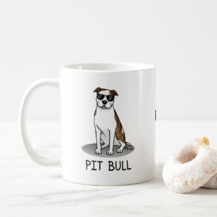 Caneca De Café Touro legal com óculos solares (lt brindle white 3
