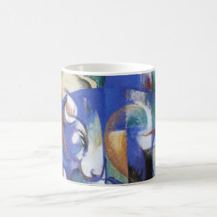Caneca De Café Touro mentiroso de Franz Marc, Vintage Cubism Art