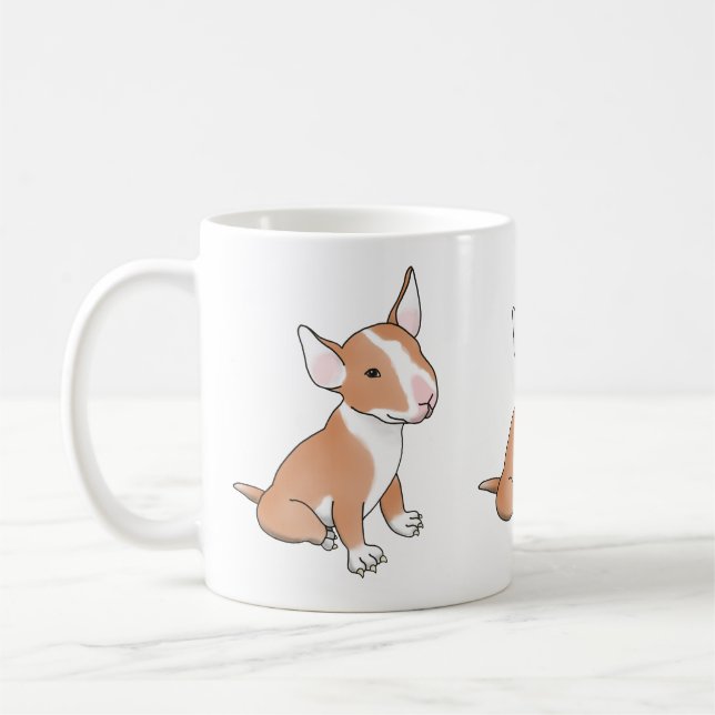 Caneca De Café Touro Vermelho terrier cachorrinho (Esquerda)