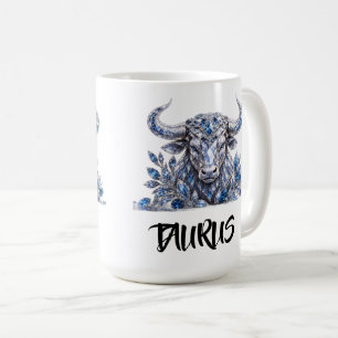 Caneca De Café Touro Zodíaco Cristal Prata