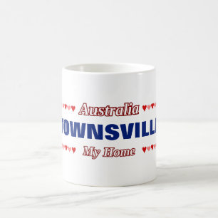 Caneca De Café TOWNSVILLE - Minha Casa - Austrália;Corações