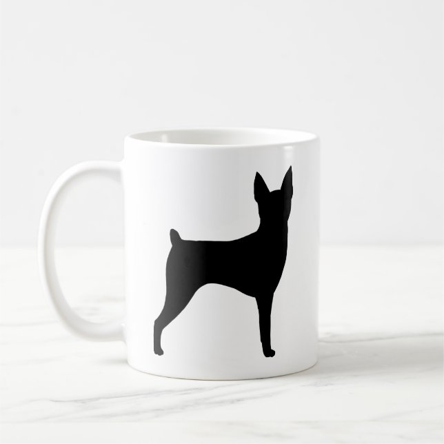 Caneca De Café Toy Fox Terrier Dog Raça Silhouettes (Esquerda)