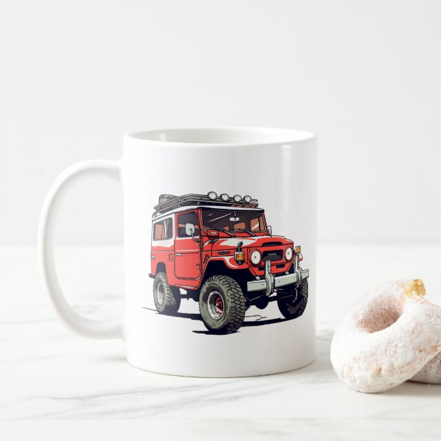 Caneca De Café Toyota FJ40 Land Cruiser Mug personalizável (Com Donut)