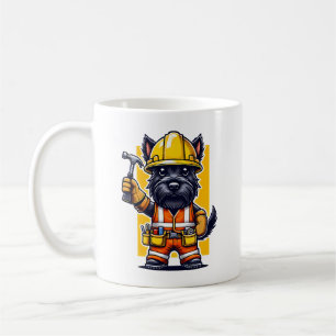 Caneca De Café Trabalhador da Construção Terrier Escocês