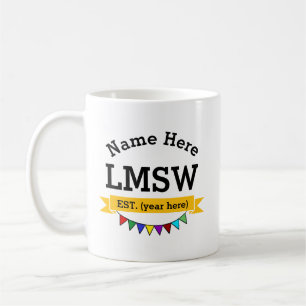 Caneca De Café Trabalhador Social Mestre Licenciado do LMSW Perso