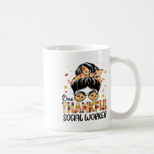 Caneca De Café Trabalhador Social Uma Ação de Graças Mensageira