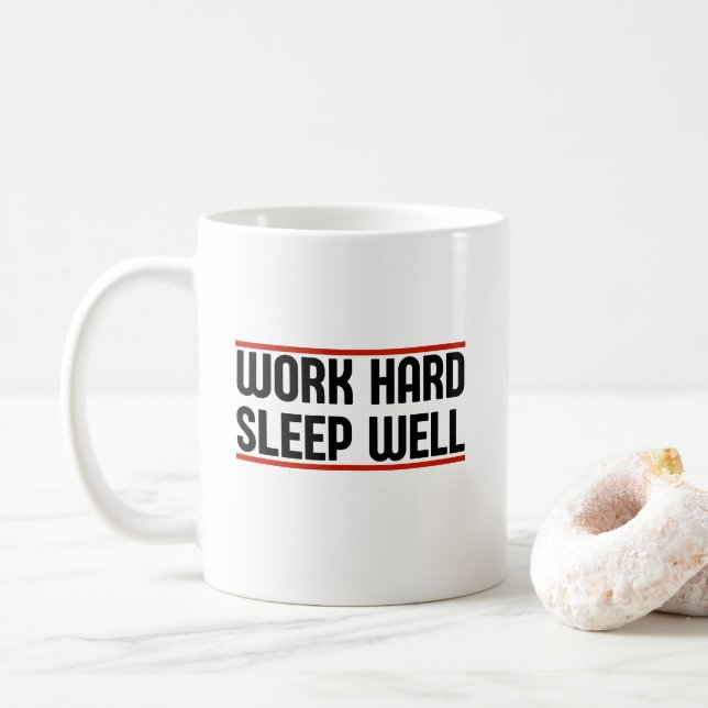 Caneca De Café Trabalhe Duro Durma Bem (Com Donut)