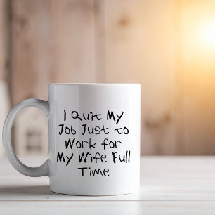 Caneca De Café  Trabalhe para Meu Marido Aposentado Esposa Engraç