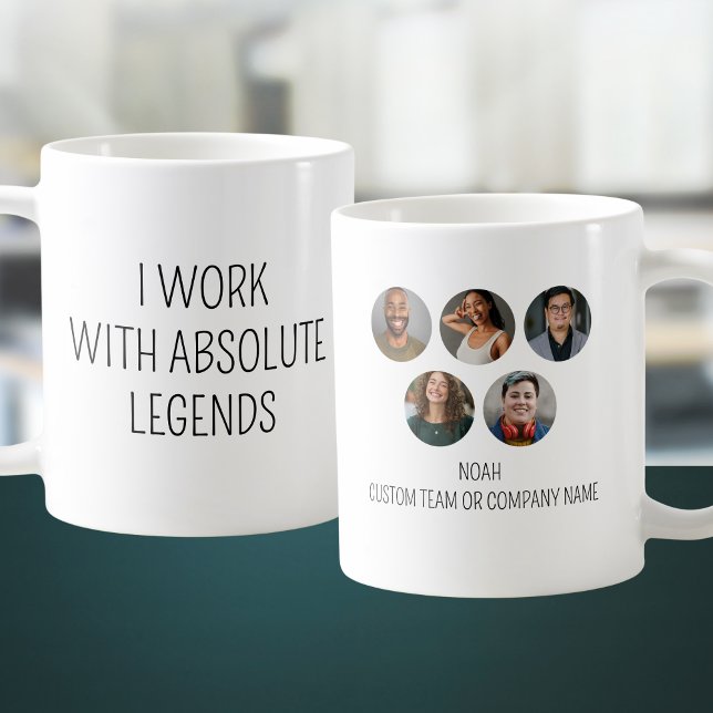 Caneca De Café Trabalho Com Legendas Absolutas 5 Equipe De Escrit (I Work With Absolute Legends 5 Photo Office Team Coffee Mug
)
