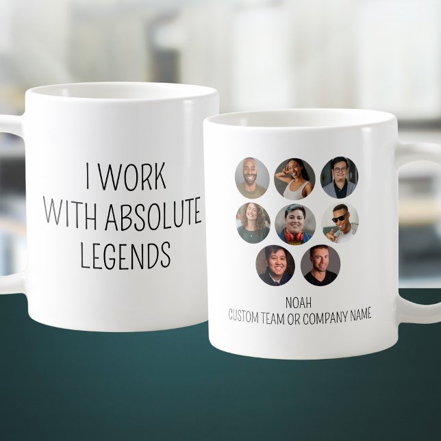 Caneca De Café Trabalho Com Legendas Absolutas 8 Equipe Do Escrit (I Work With Absolute Legends 8 Photo Office Team Coffee Mug
)