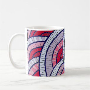 Caneca De Café Trabalho de arte abstrato vermelho, branco, preto