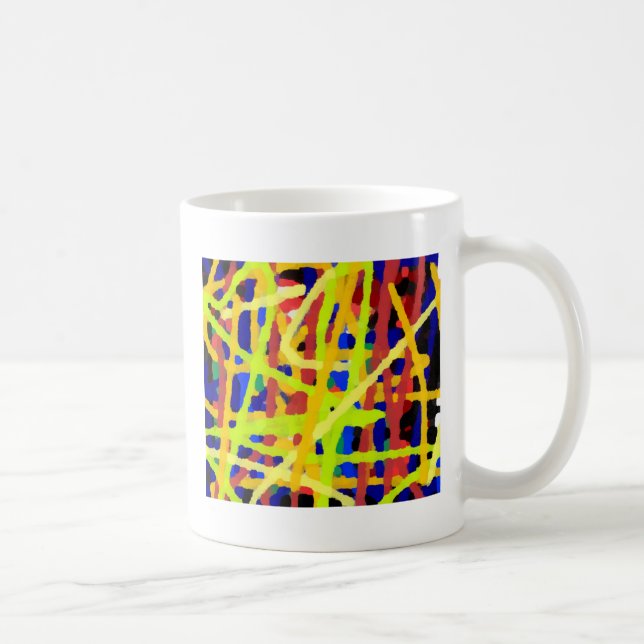 Caneca De Café Trabalho de arte de Abstrato colorida (Direita)