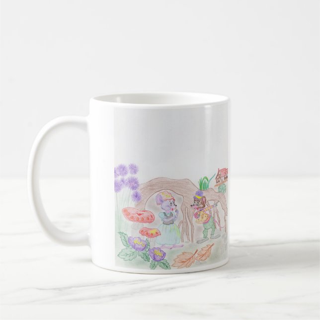 Caneca De Café Trabalho de arte de Crianças Personalizadas, dois  (Esquerda)