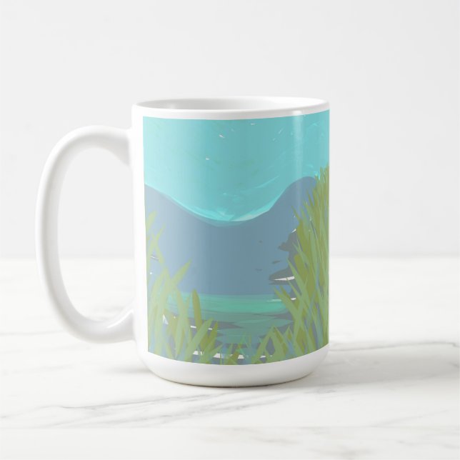Caneca De Café Trabalho de arte original contemporâneo "O lago" (Esquerda)