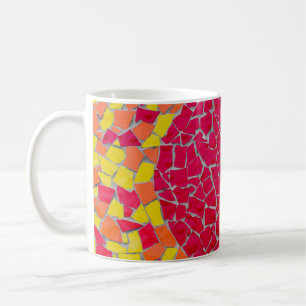 Caneca De Café Trabalho de arte vermelho, laranja e amarelo