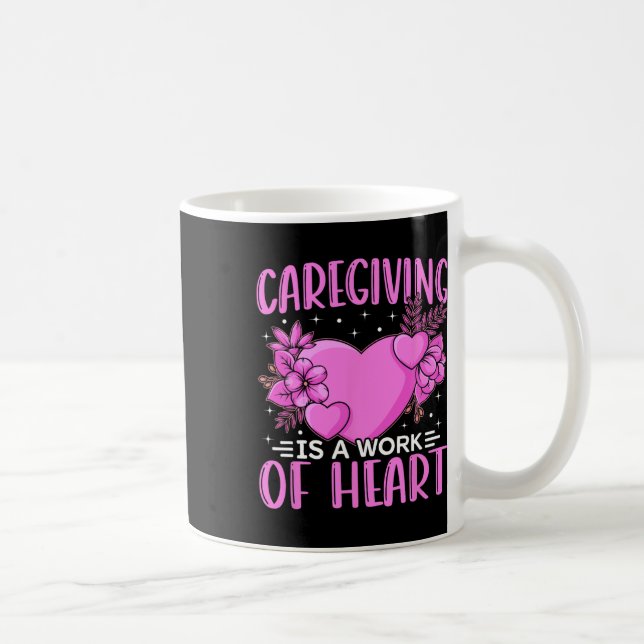 Caneca De Café Trabalho De Cuidados Cardíacos Cuidando De Cuidado (Direita)