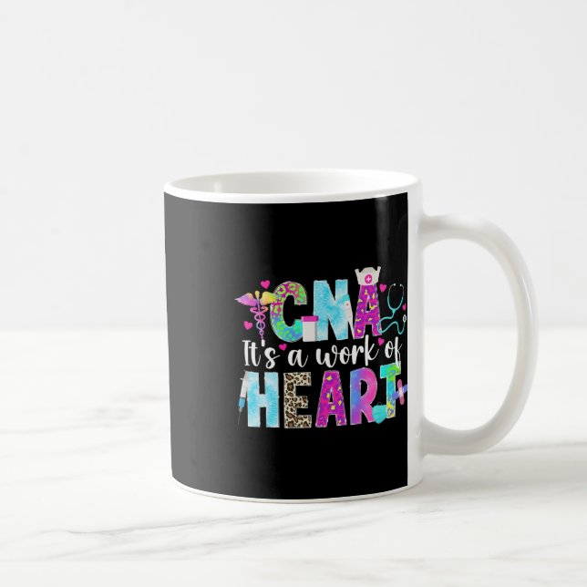 Caneca De Café Trabalho De Enfermagem Certificada Por Coração, Is (Direita)