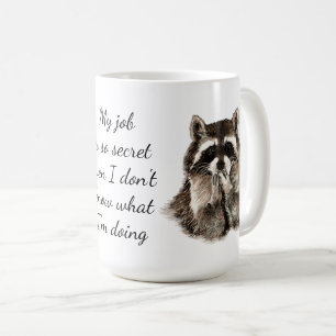 Caneca De Café Trabalho Divertido Cotação Fora do Raccoon