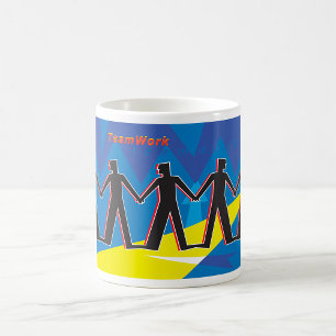 Caneca De Café Trabalho em Equipe Unidade Pessoas de Mãos Dadas