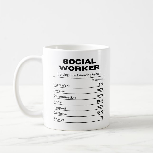 Caneca De Café Trabalho Passivo Determinado do Trabalhador Social (Esquerda)