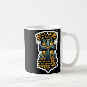 Caneca De Café Trabalho Social Cristão É Meu Ministério Bíblia