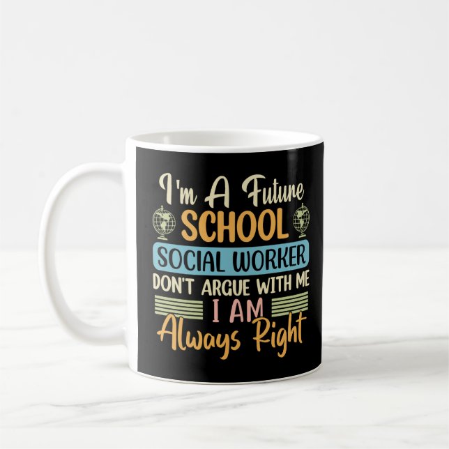 Caneca De Café Trabalho Social Engraçado Mês (Esquerda)