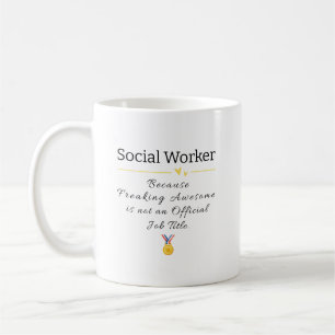 Caneca De Café Trabalho Social Engraçado Título Café Mug
