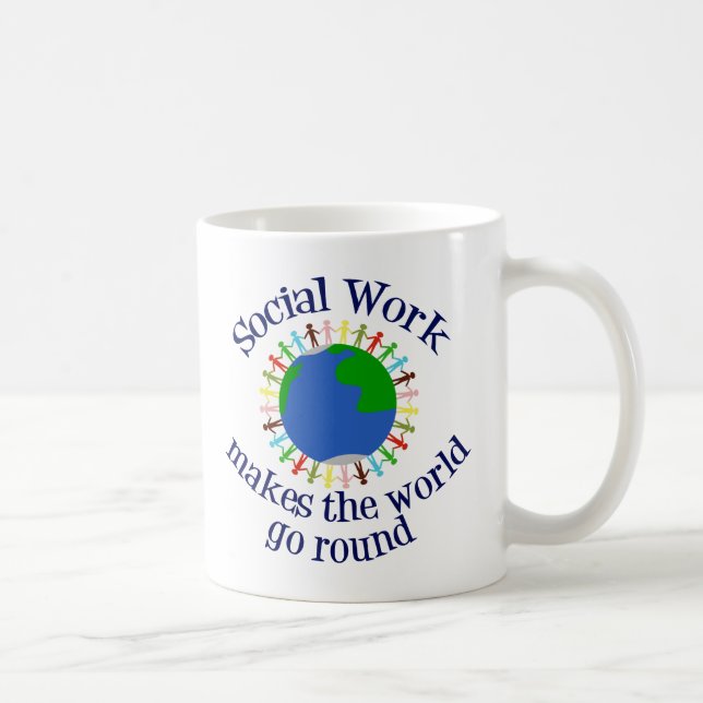 Caneca De Café Trabalho social inspirador faz o mundo girar (Direita)