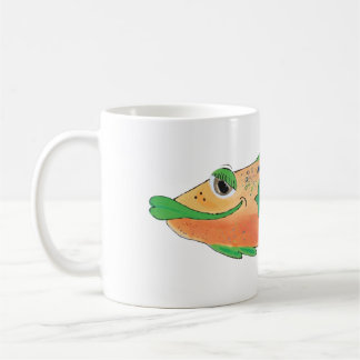 Caneca De Café Trabalhos de arte lunáticos dos peixes na laranja