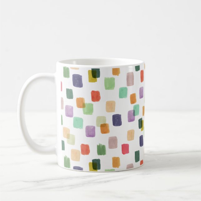 Caneca De Café Traço Colorido: Fundo sem Abstrato (Esquerda)
