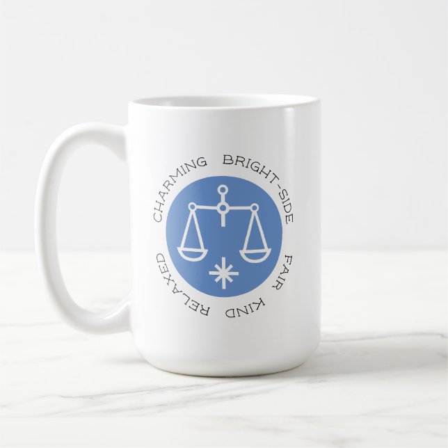 Caneca De Café Traço de Personalidade do Símbolo Azul Zodíaco Est (Esquerda)