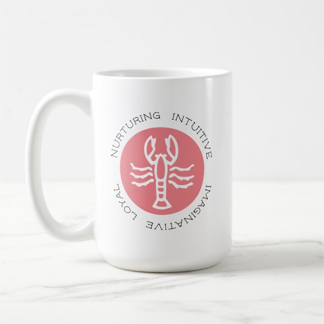Caneca De Café Traço de Personalidade do Sinal Zodiac Star, Cance (Esquerda)