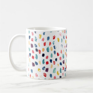 Caneca De Café Traços Coloridos De Pincel: Sem Costura De Aquarel