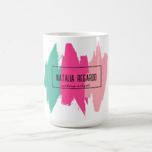 Caneca De Café Traços Coloridos Modernos do Pincel