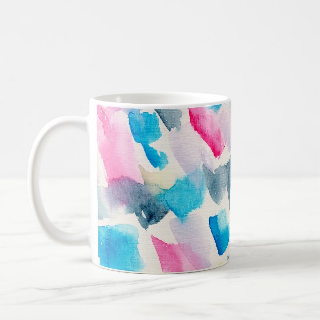 Caneca De Café traços de pincel com abstrato de aquarela feitos à (Esquerda)