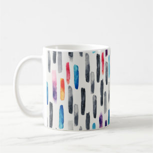 Caneca De Café Traços de pincel de aquarela, padrão sem costura c